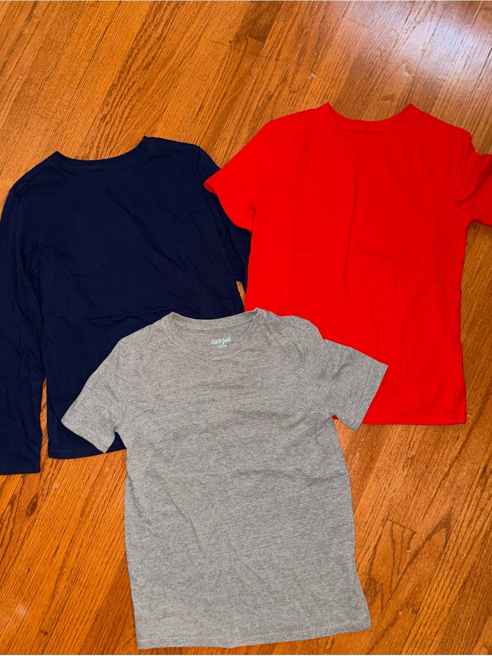 Cat & Jack Kids 3-Pack Tees - Red, Navy, Gray